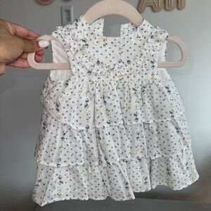 Janie and Jack Floral Ruffle Baby Girl Dress 0-3 Months